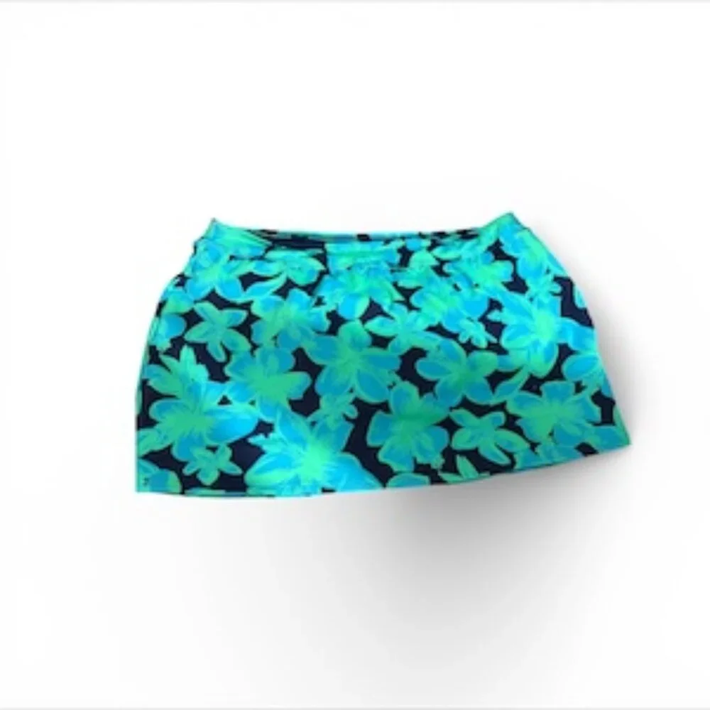 Lands End Swim Skirt Women’s 18W Navy Floral Attached Swim SSkort - NWOT - Picture 1 of 3